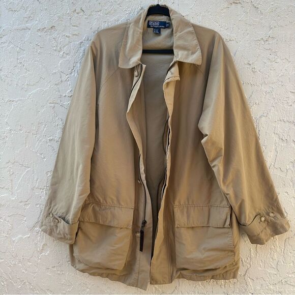POLO RALPH LAUREN Coat Men Medium Field Barn Outdoor Car Full Zip Pockets - Picture 1 of 10